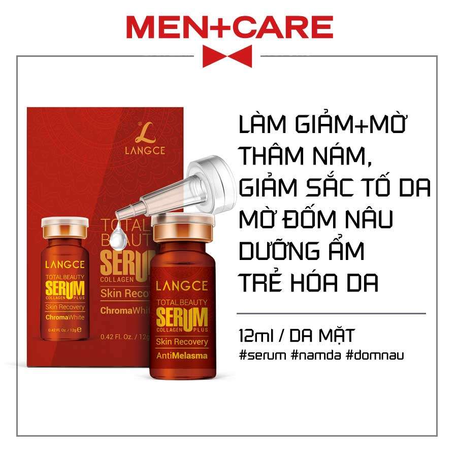 LANGCE SERUM TẢO BIỂN ĐỎ COLLAGEN GIẢM THÂM NÁM -12ml - HỘP ĐỎ cho Nam
