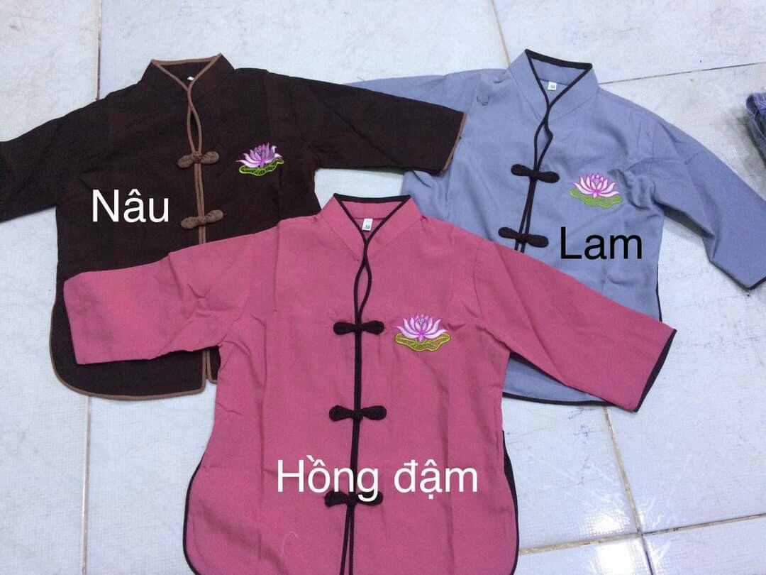 Bộ đi chùa bé gái size 4-40kg sẩm bé