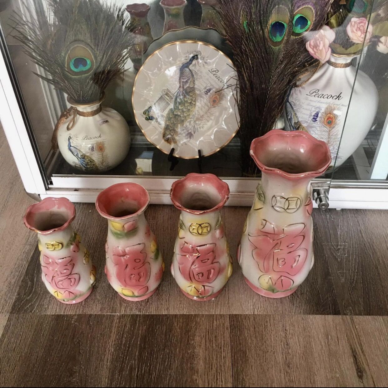 COMBO ĐỒ SỨ TRƯNG BÀN THỜ HÌNH ĐÀO HỒNG