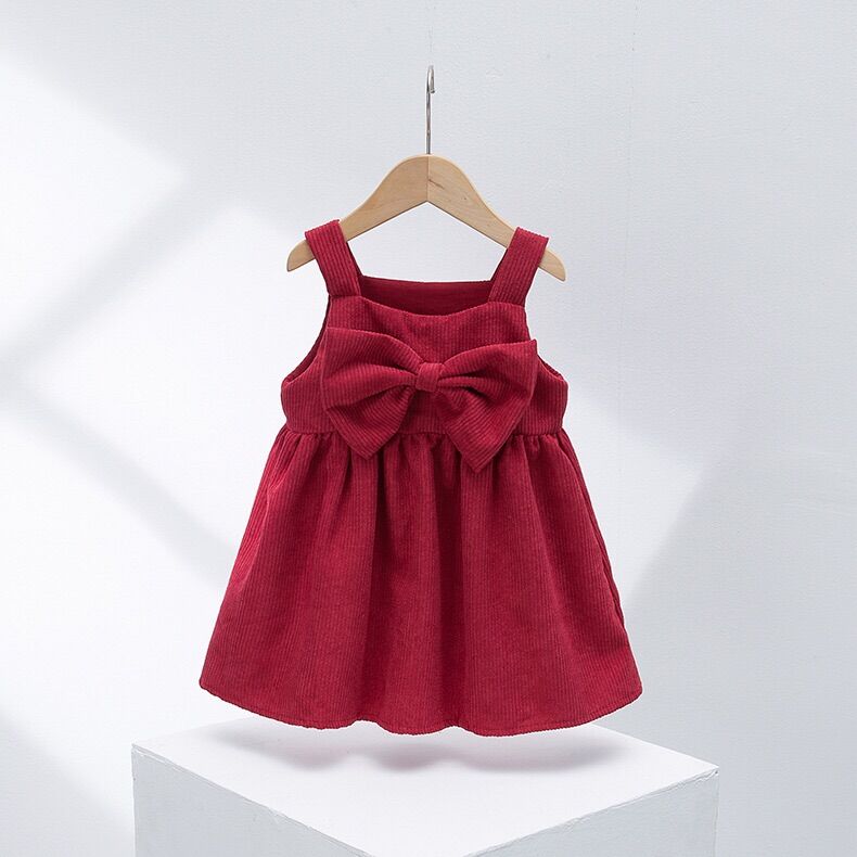 Váy thu đông nhung tăm Quảng Châu cho bé gái 12-24kg