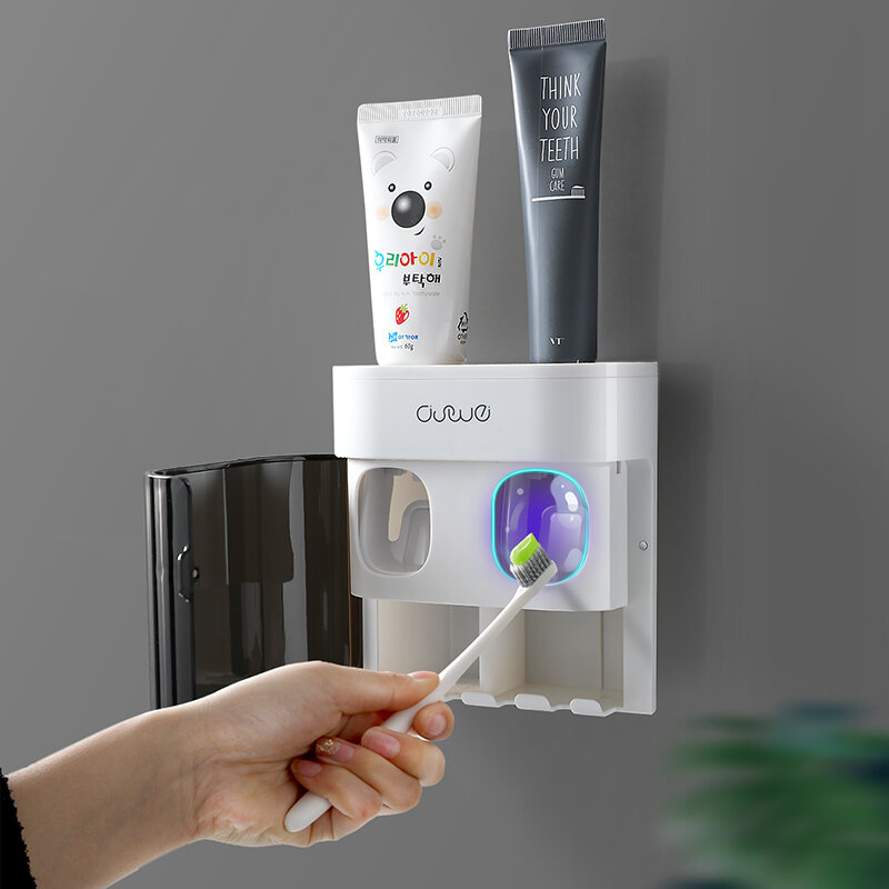 Dụng cụ lấy kem đánh răng, dụng cụ lấy kem đánh răng tự động nổi tiếng trên mạng, dụng cụ lấy kem đánh răng cho người lười trẻ em, dụng cụ thần thánh lấy kem đánh răng, không cần đục lỗ, bóp đôi cho nhà vệ sinh, dạng treo tường
