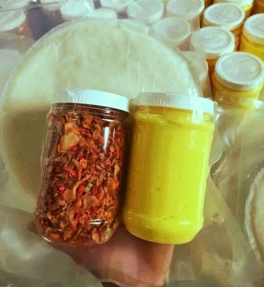400G bơ 200g muối ruốc hành phi 300g bánh tráng phơi sương