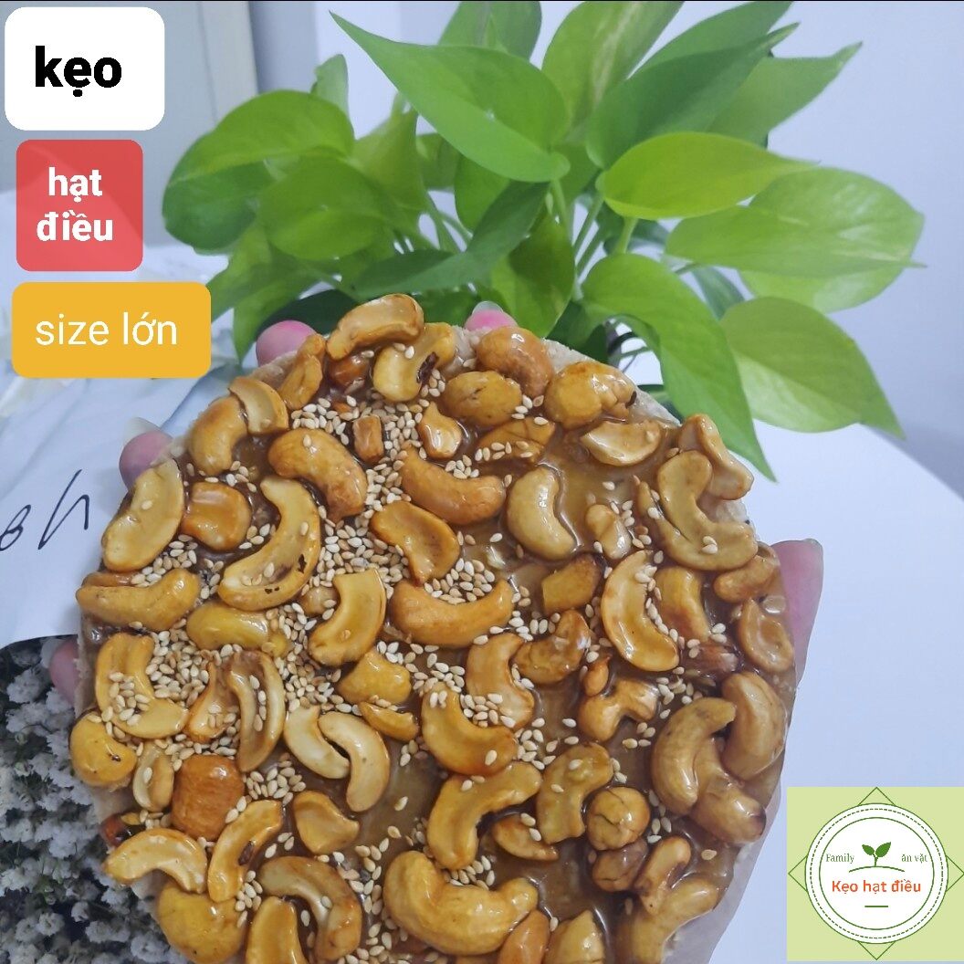 Kẹo hạt điều - kẹo hạt điều mè mạch nha phủ lên bánh đa mè