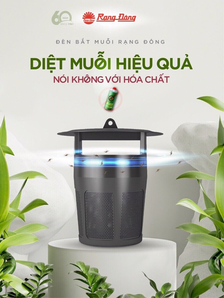 Đèn bắt muỗi, đèn diệt côn trùng rạng đông model: dbm01 5w chính hãng rạng đông