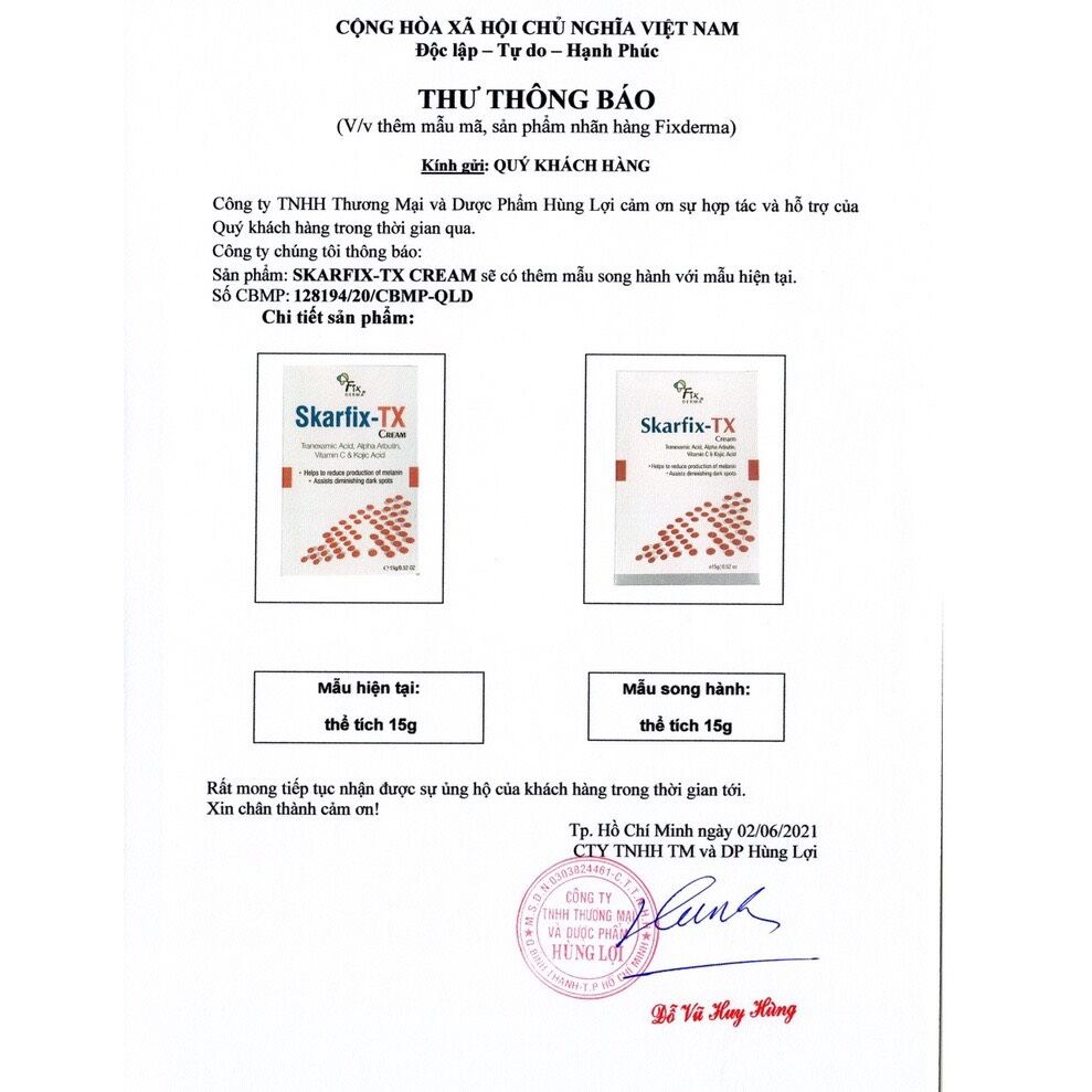 Kem mờ thâm nám ,tàn nhang Fixderma Skarfix-TX