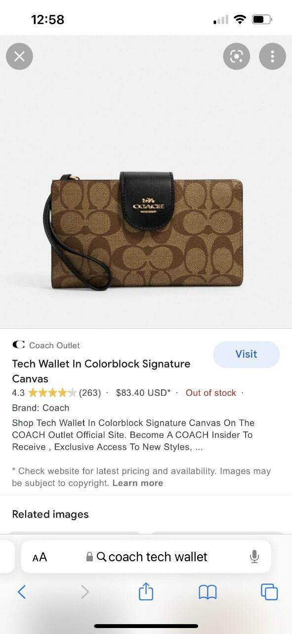 VÍ COACH TECH PHONE WALLET da thật xịn xò