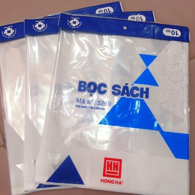 Bọc sách cấp 2, 3 Hồng Hà 3269 (190×265mm)
