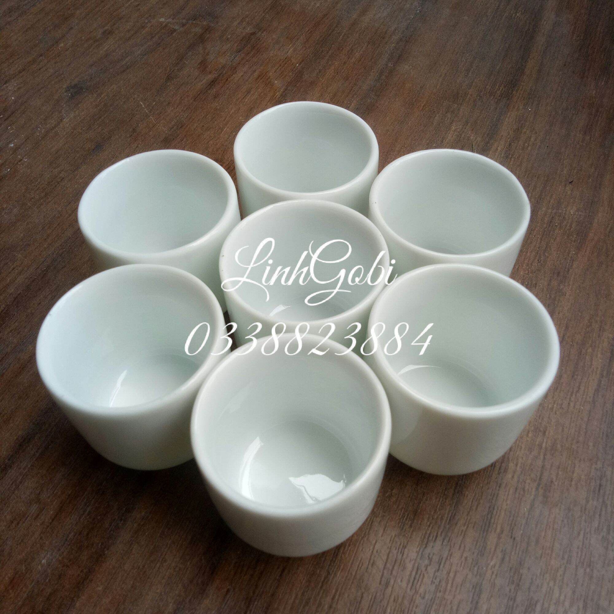 Chén sứ mini dáng ống  uống nước, uống trà  4x4cm