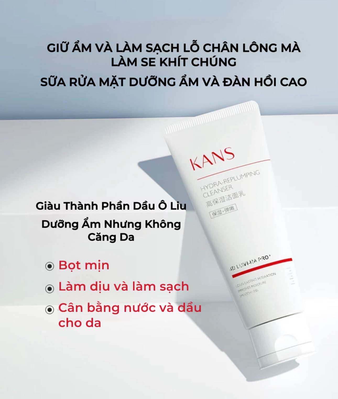 Bộ mỹ phẩm Kans Cấp Ẩm Chuyên Sâu Giúp Da Đàn Hồi Cao
