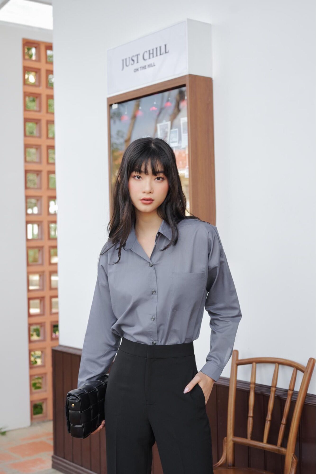Ceci cela - áo sơ mi dáng dài basic năng động