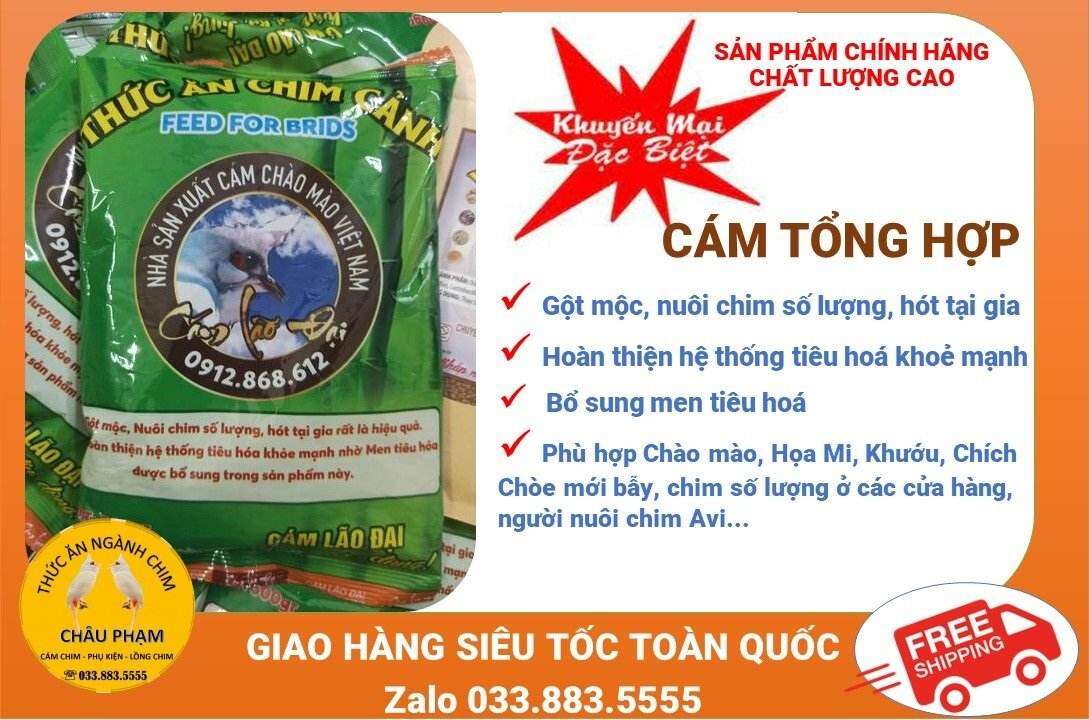 cám chim tổng hợp lão đại dùng cho mào choè mi khướu