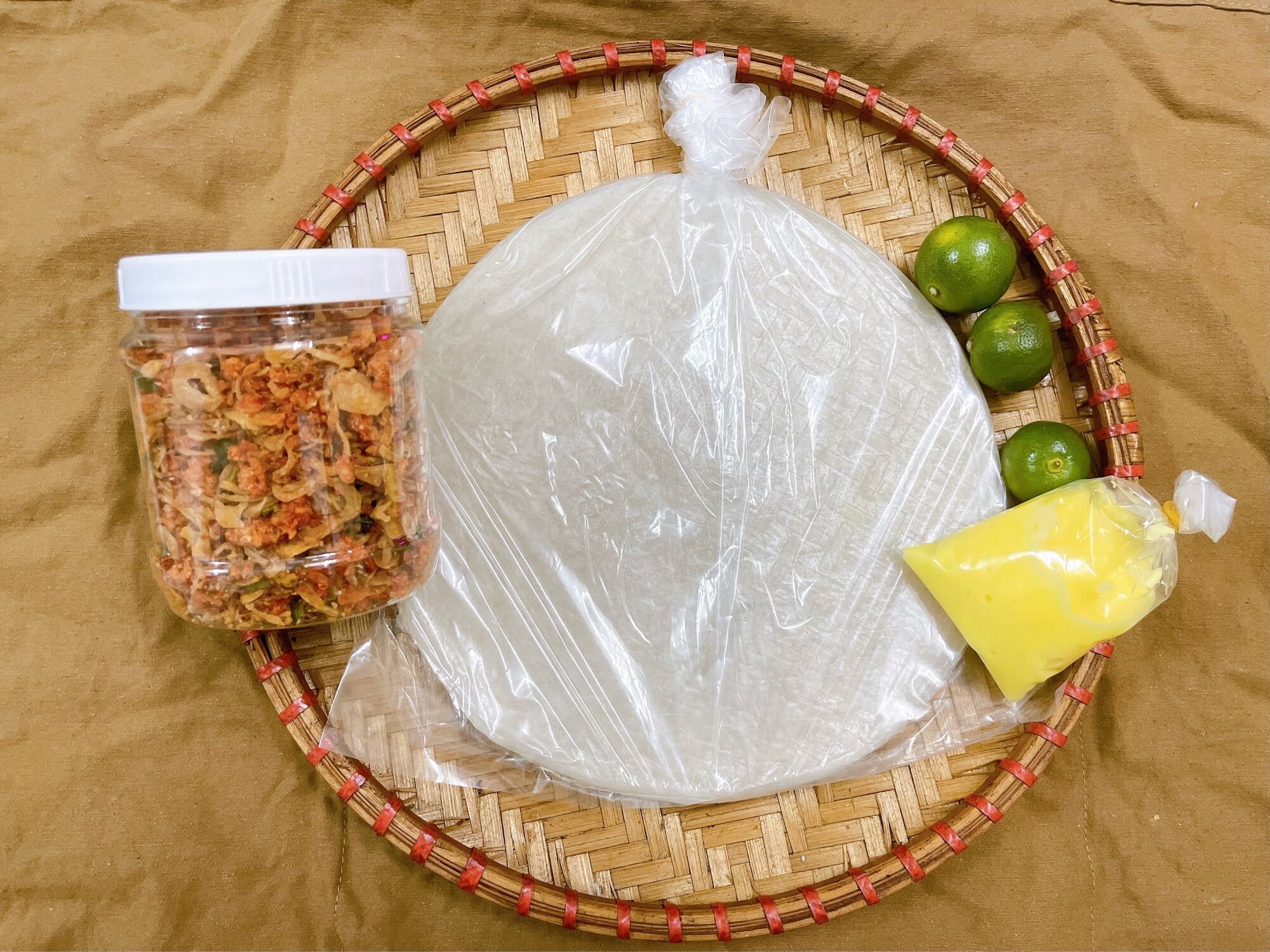 Combo bánh tráng phơi sương nguyên xấp muối tôm hành phi + bơ