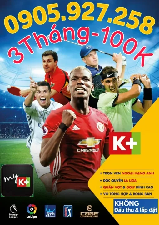 Tài khoản my K+ 3 tháng xem bóng đá