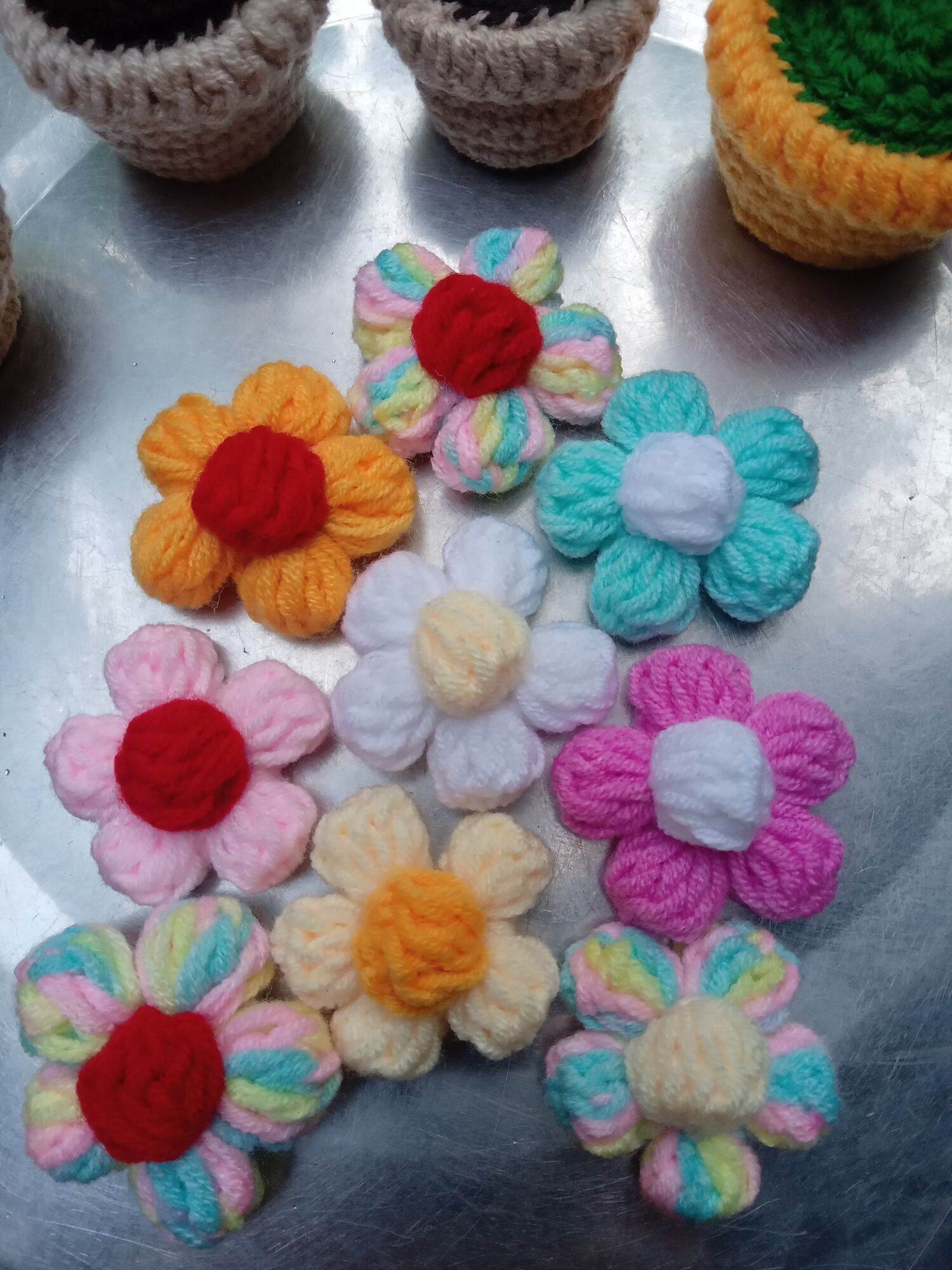Hoa len Handmake, kẹp tóc len.