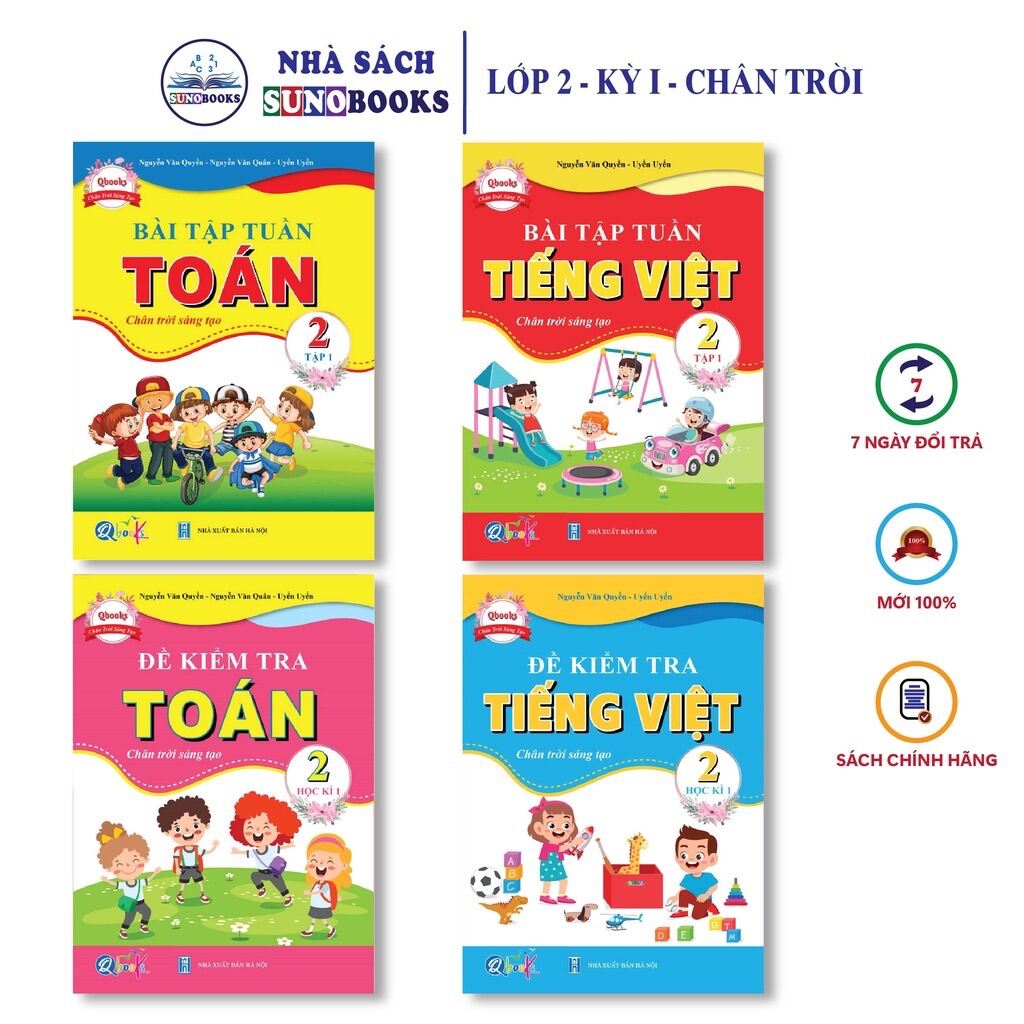 Sách - Combo Bài Tập Tuần, Đề Kiểm Tra Toán và Tiếng Việt Lớp 2