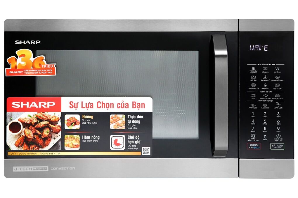 Lò vi sóng có nướng sharp r-c932xvn-bst 32 lít - hàng chính hãng - chức năng eco tiết kiệm điện