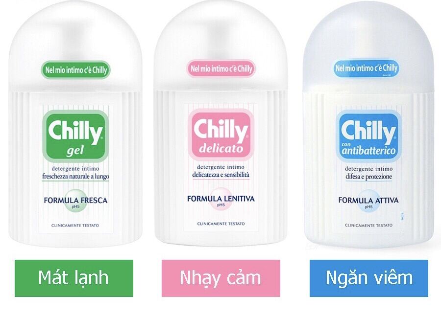 Chilly Hồng - Dung dịch vệ sinh phụ nữ Chilly Delicado chai 200ml - nhập