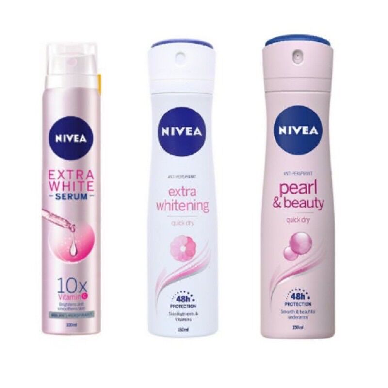 Xịt ngăn khử mùi NIVEA 150ml ngăn mùi trắng mịn đủ màu đủ công dụng