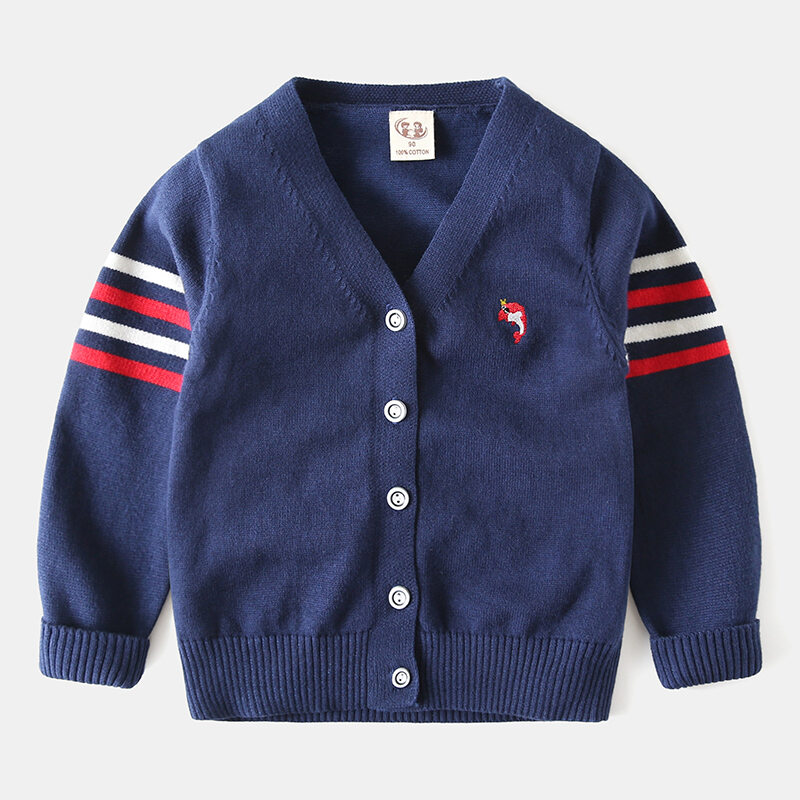 Áo len dệt kim trẻ em cổ chữ v cotton phong cách hàn quốc áo len trẻ em trang phục xuân thu trang phục trẻ em mẫu mới áo khoác dệt kim bé trai sành điệu