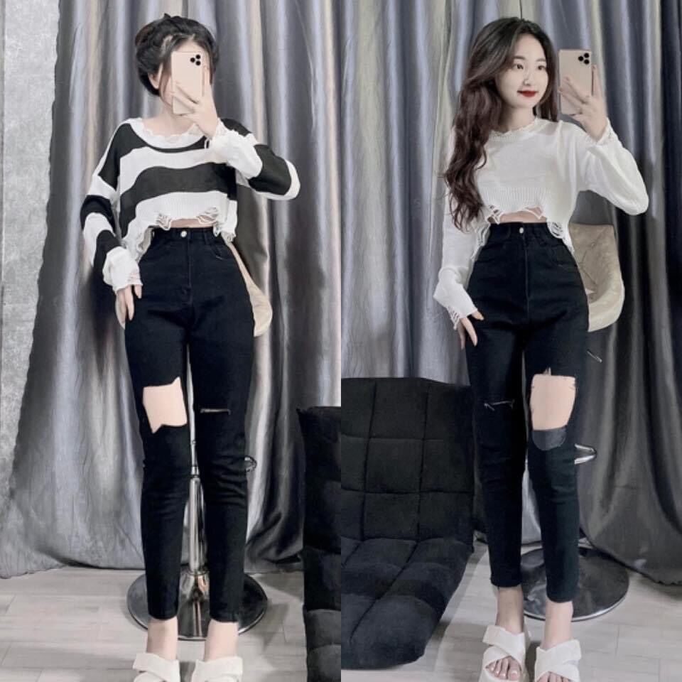 Quần jean ôm hàng đẹp chuẩn shop chuẩn from chất jean co giãn tôn dáng