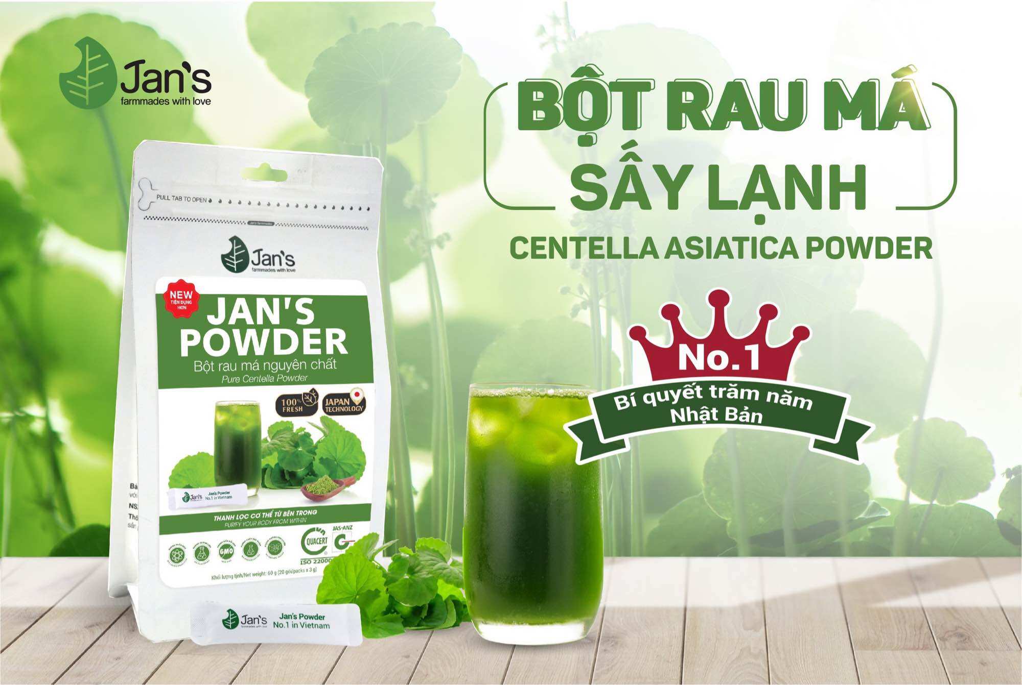 Bột Rau Má Sấy Lạnh Jan’s Powder