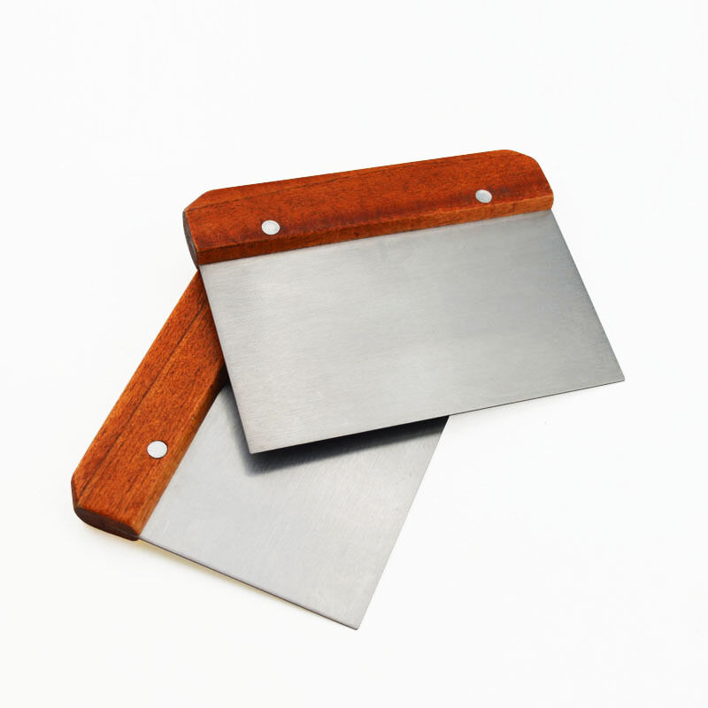 Miếng cắt bột/ chia bột inox cán gỗ