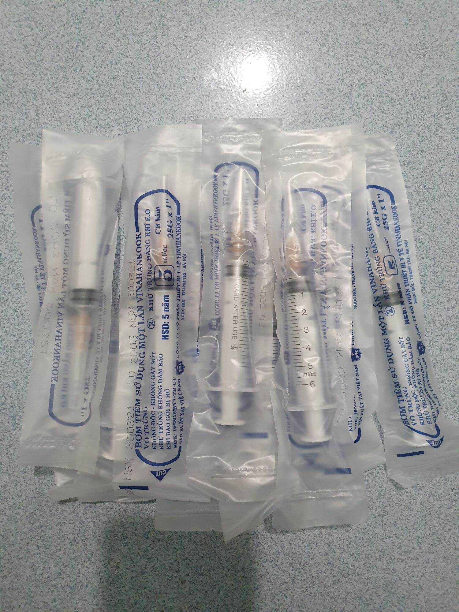 Combo 10 ống Bơm Tiêm 5cc Vinahankook Vô Khuẩn Sử dụng 1 Lần