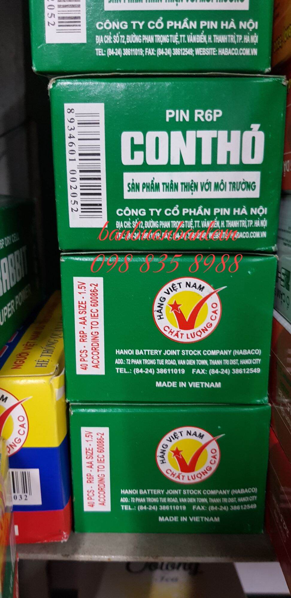Hộp Pin đũa  con thỏ AA- 40 viên
