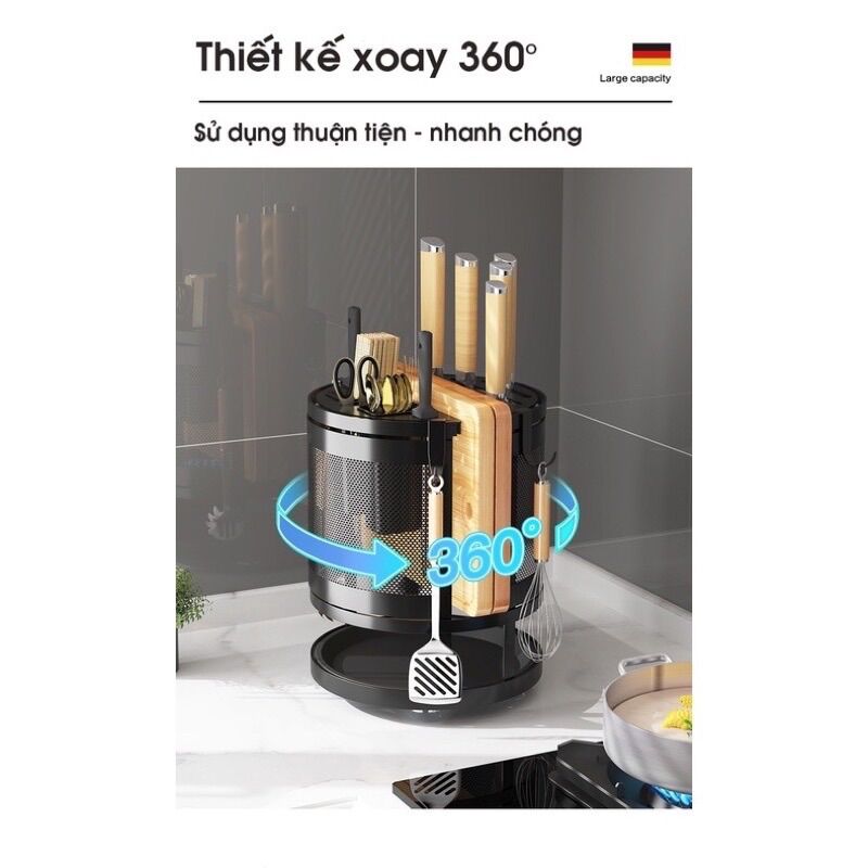Kệ Để Dao Thớt Đũa Xoay 360 Độ