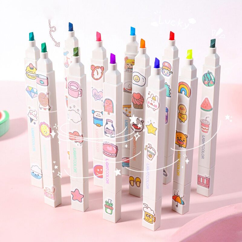Set 6 bút dạ quang 2 đầu