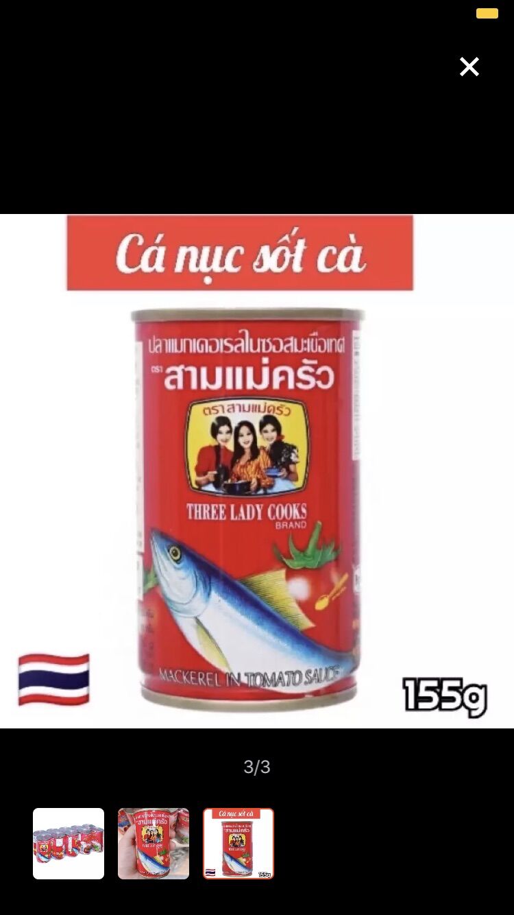 Combo 5 hủ cá nục sốt cà 3 cô gái thái lan 155g .(combo5 hộp)