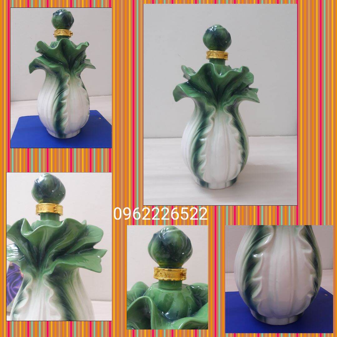 Bình đựng rượu gốm sứ hình bắp cải