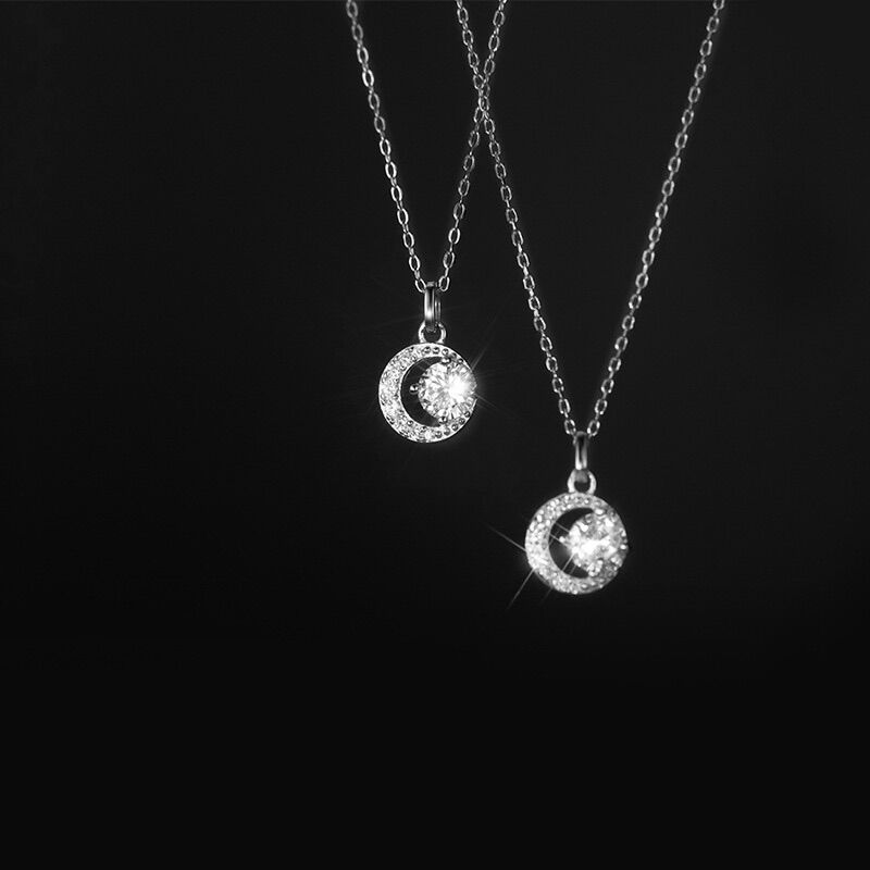 Dây chuyền bạc trăng ôm đá Choco Jewelry