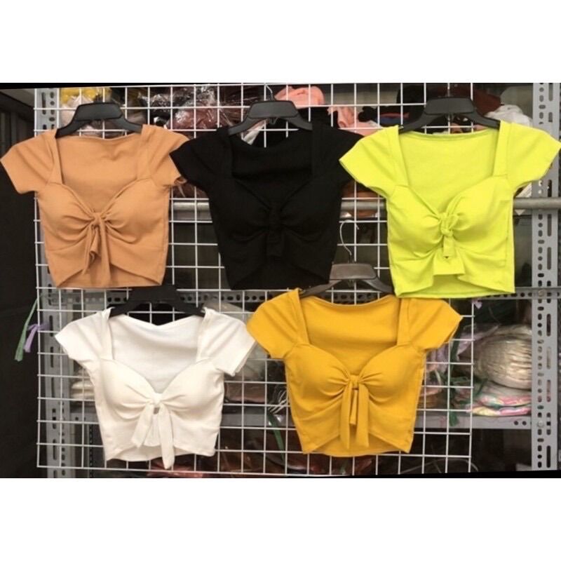 ÁO CROPTOP CỘT NƠ CÓ MÚT XINH ĐẸP N2
