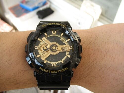 Đồng hồ g-shock ga-110 đen vàng đồng hồ thể thao *
