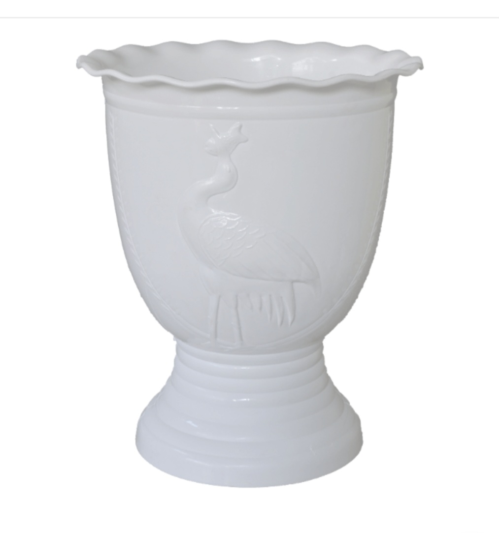 chậu ly chân đế hoa văn con cò size lớn 22x29cm