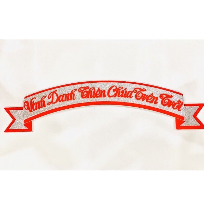 Chữ Vinh danh Thiên Chúa trên trời - Mừng chúa giáng sinh bằng mouse xốp trang trí hang đá - trang trí noel