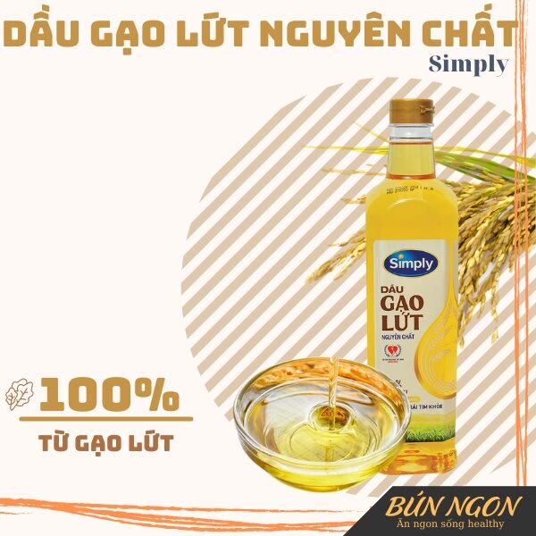 Dầu Gạo Lứt Simply 1L ( Combo 2 chai 1L)