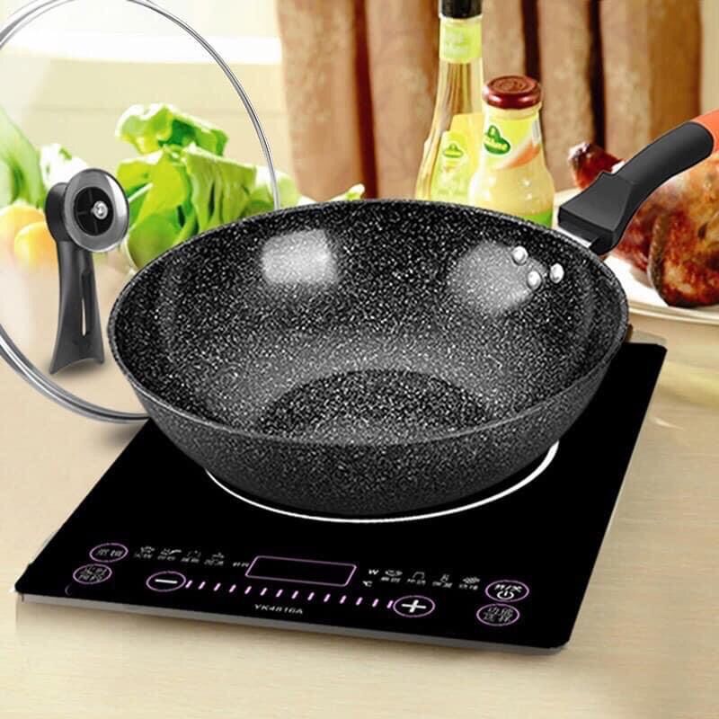 Chảo chống dính siêu bền đá sâu Coopia Hàn Quốc Có Nắp : size 32cm