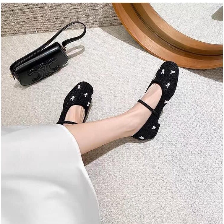 Giầy búp bê dạ thỏ cnk [fullbox][Nên lùi 1 size]