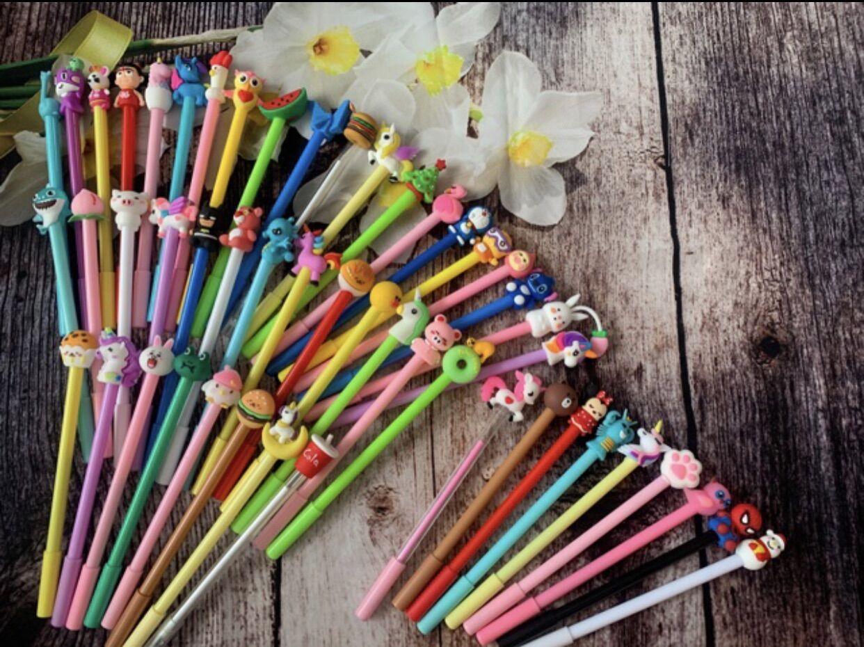 50 cây bút đầu thú mực tím, xanh, đen (mix nhiều mẫu)