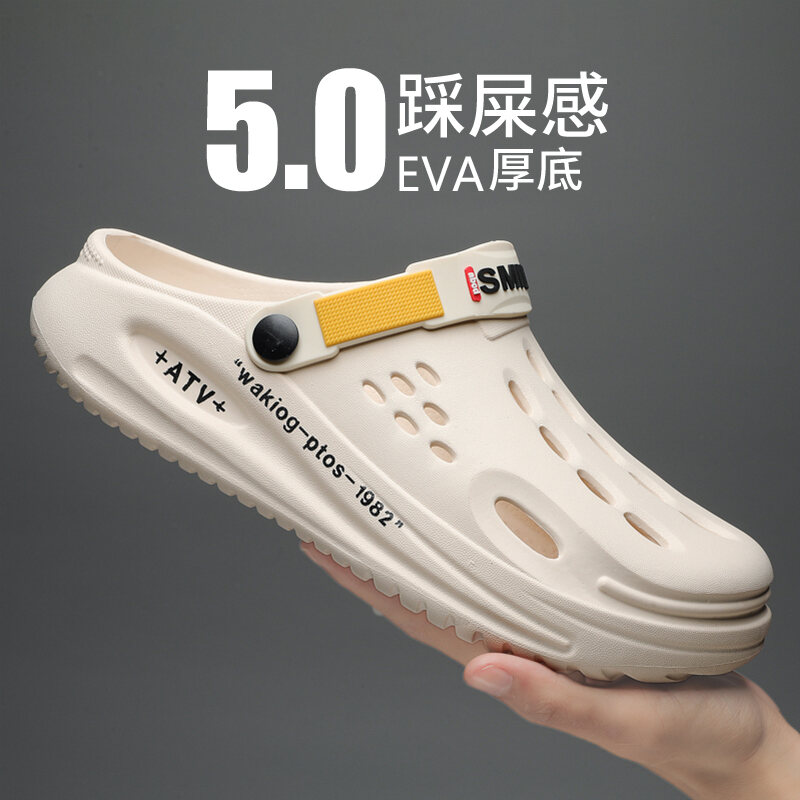 Dép Đi Biển Chống Trượt Mùa Hè Cho Nam Đế Dày Đế EVA Thoáng Khí Dép Lê Đế Mềm Thoải Mái Thường Ngày Đi Biển