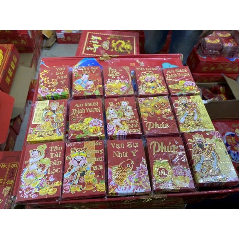 [HCM](Lốc 10 cái) Bao Lì Xì Tết Truyền thống loại nhỏ kt 7x10cm hình đẹp - Tài Lộc May Mắn..