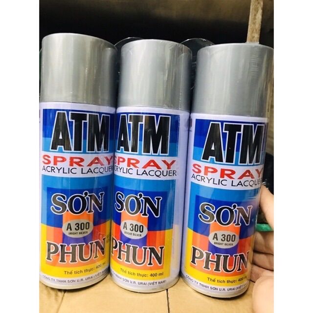 Sơn phun sơn xịt màu bạc ghi sáng A300