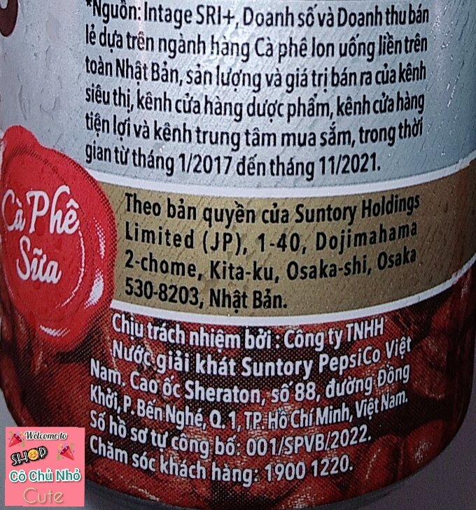 Thùng 24 lon cà phê sữa Boss Coffee Suntory 180ml