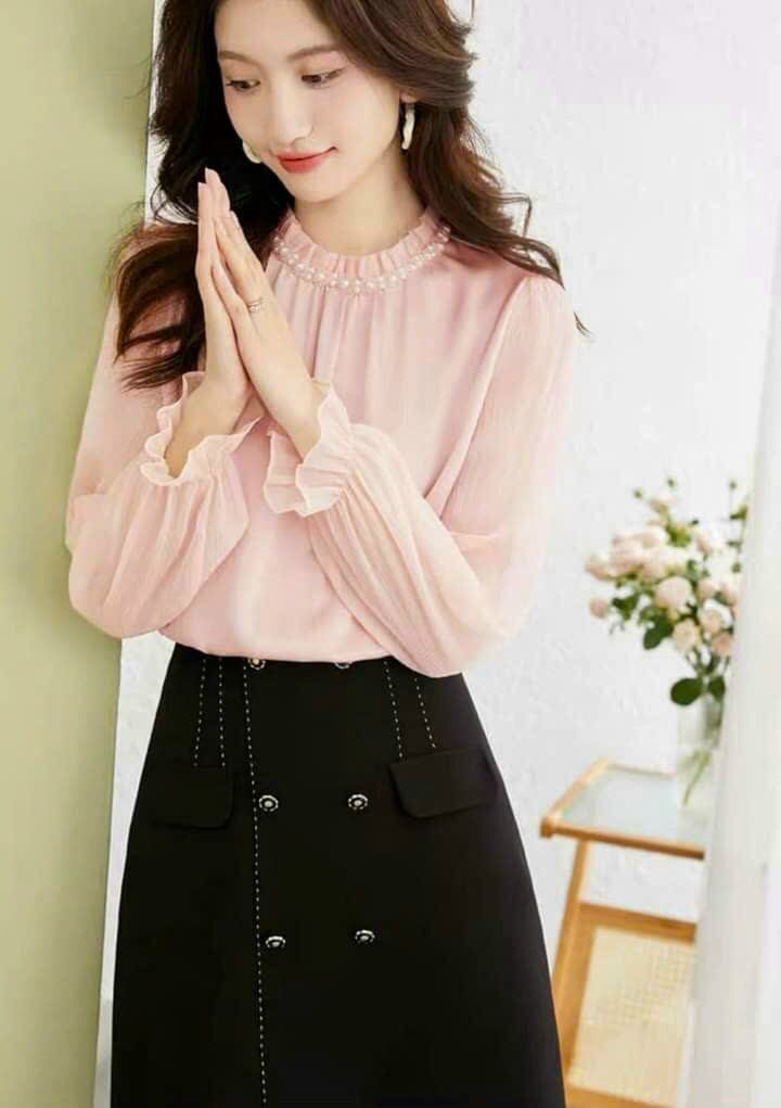 Áo kiểu nữ công sở tay ren mỏng