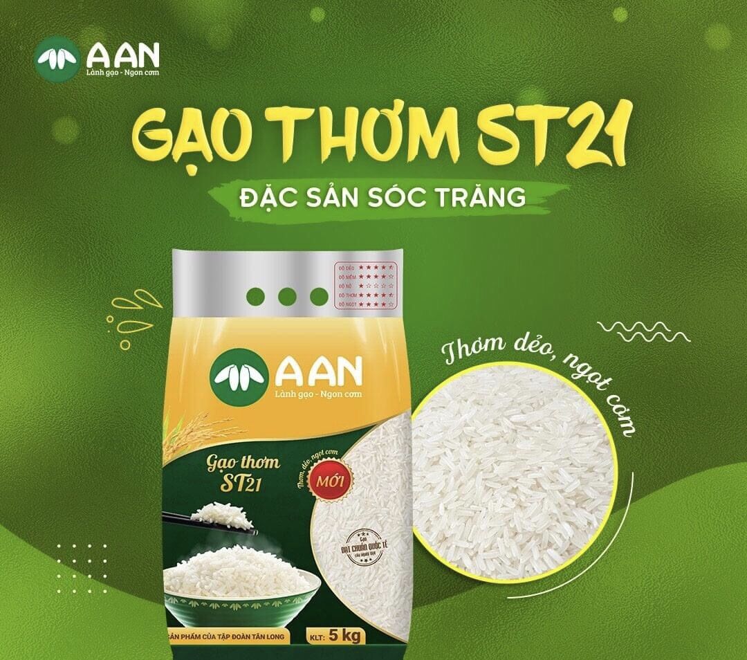 Hcm- q3- gạo a an st21-gạo dẻo vừa cơm,đậm thơm đặc sản - 1 bao 5kg - hàng chuẩn cty. gạo xuất khẩu thơm ngon thượng hạng.