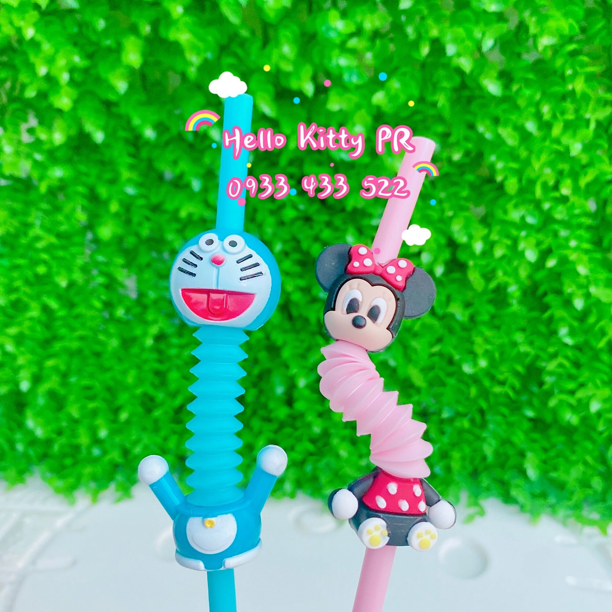 [Freeship MAX] Ống hút tái sử dụng nhiều lần ( tặng kèm cọ rửa ) Hello Kitty - Doremon Doraemon