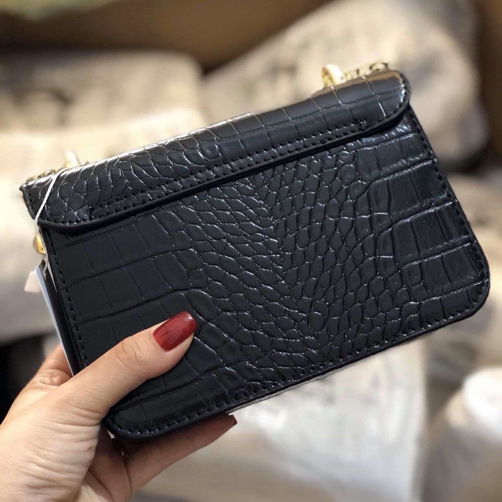 Túi hộp da rắn size 18 chất đẹp(ảnh thật)