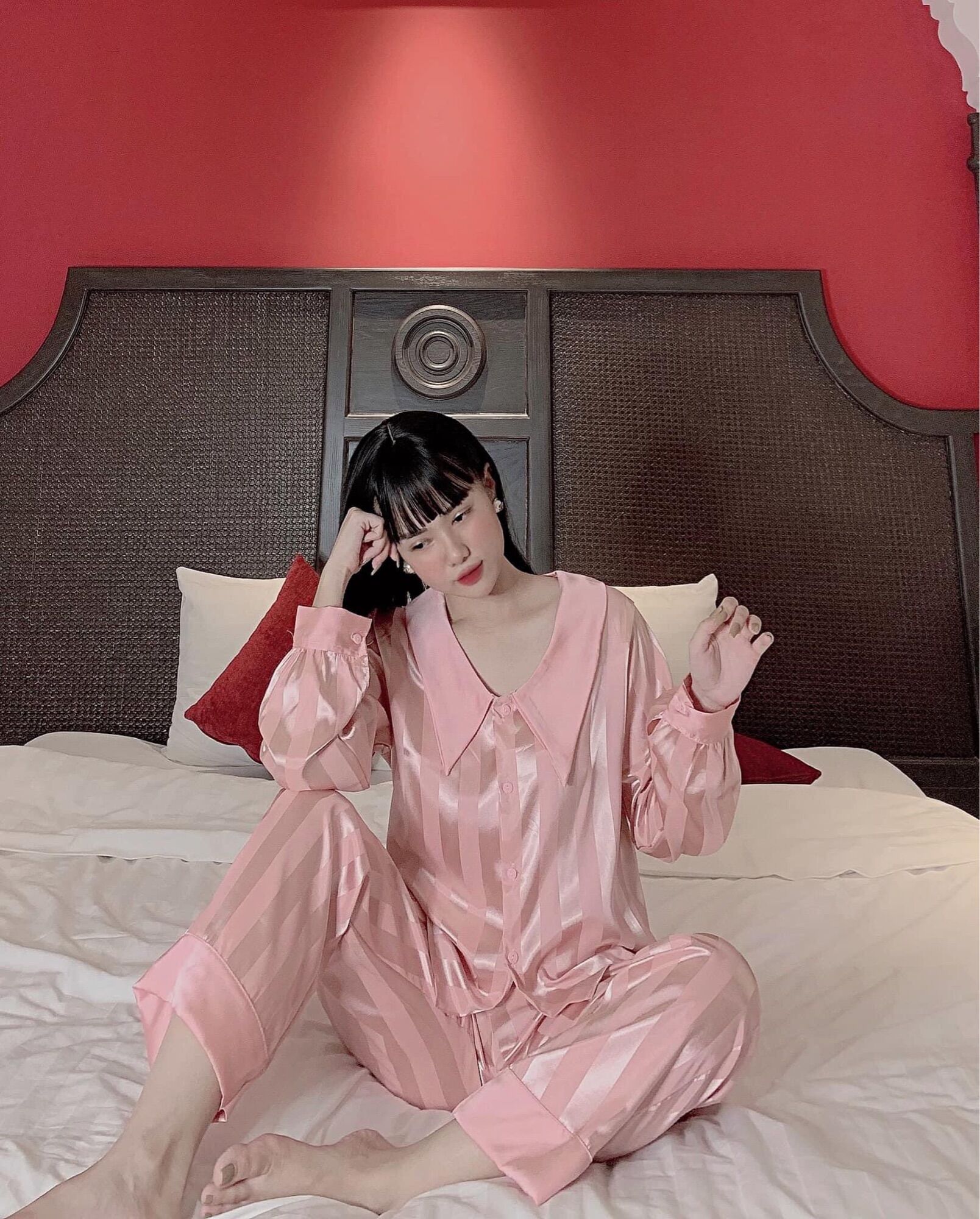 BỘ PIJAMA GẤM PHỐI SATIN SIZE 60KG